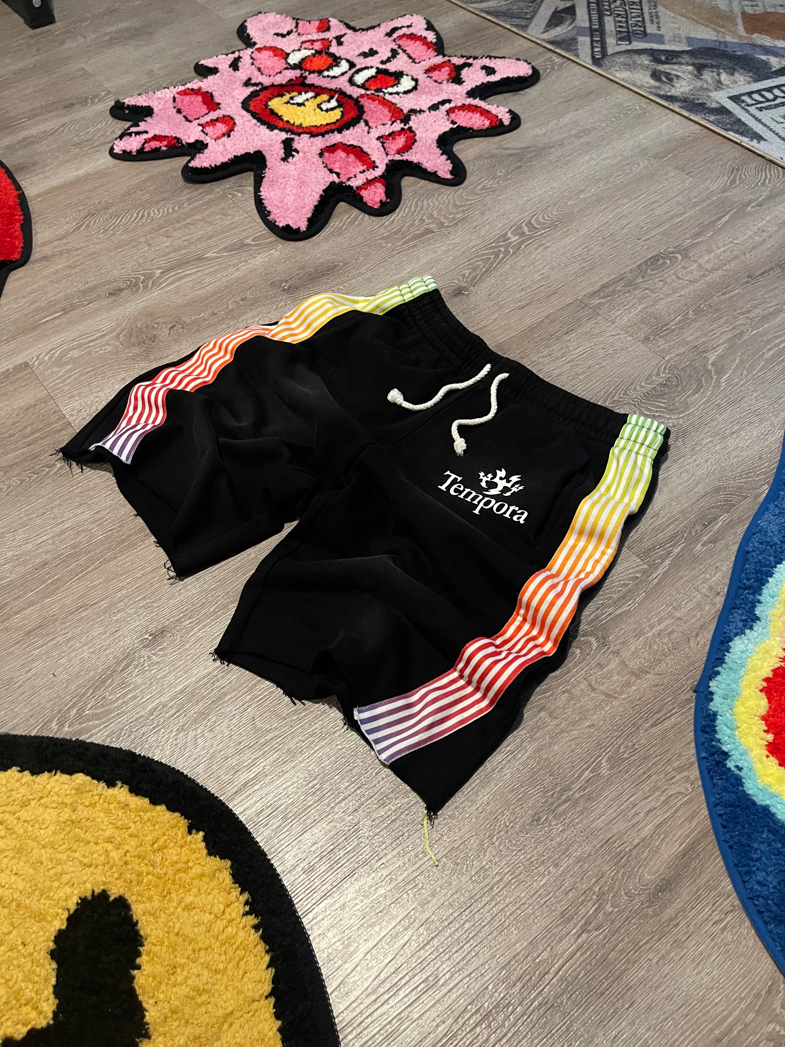 "Rise" Cutoff Track Shorts