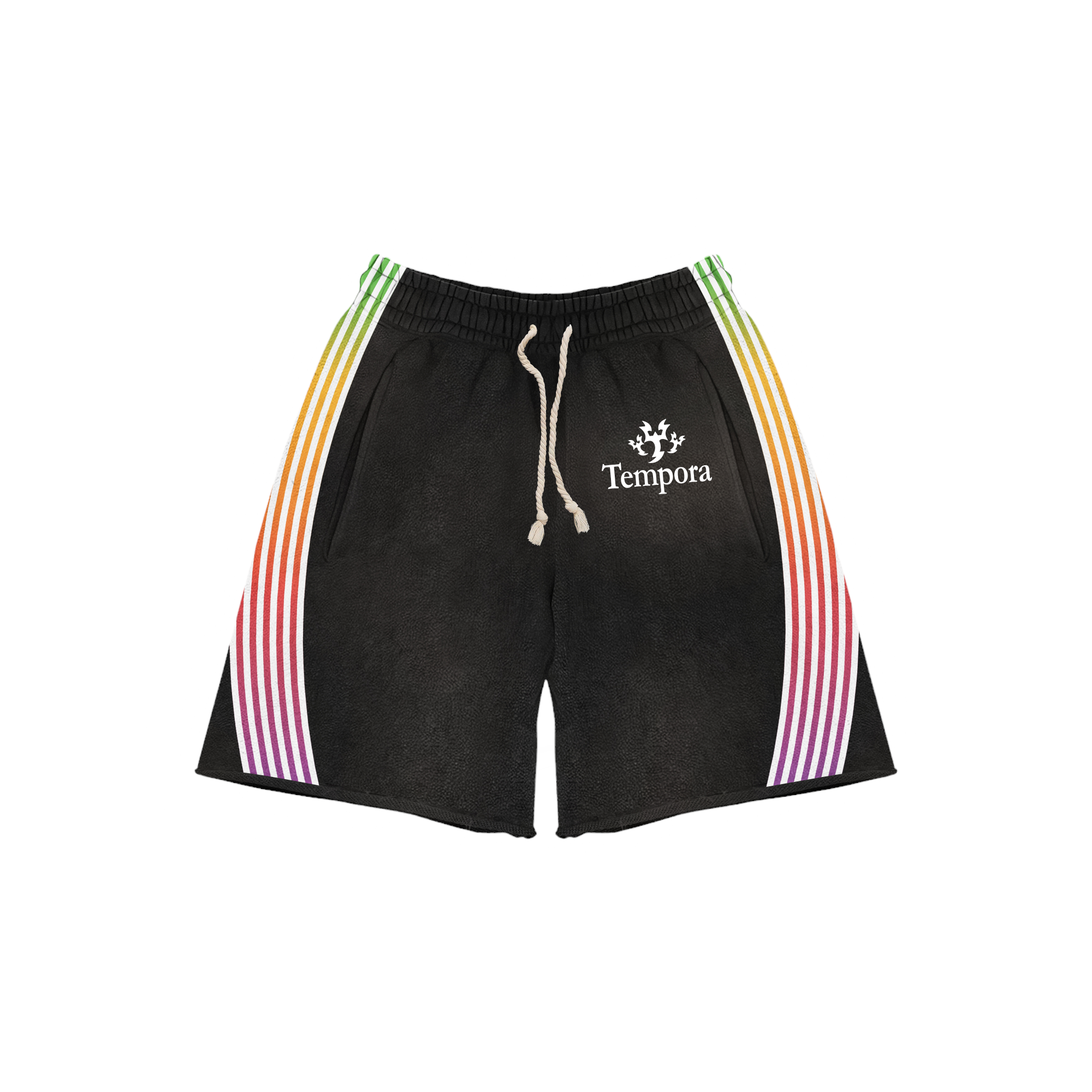 "Rise" Cutoff Track Shorts